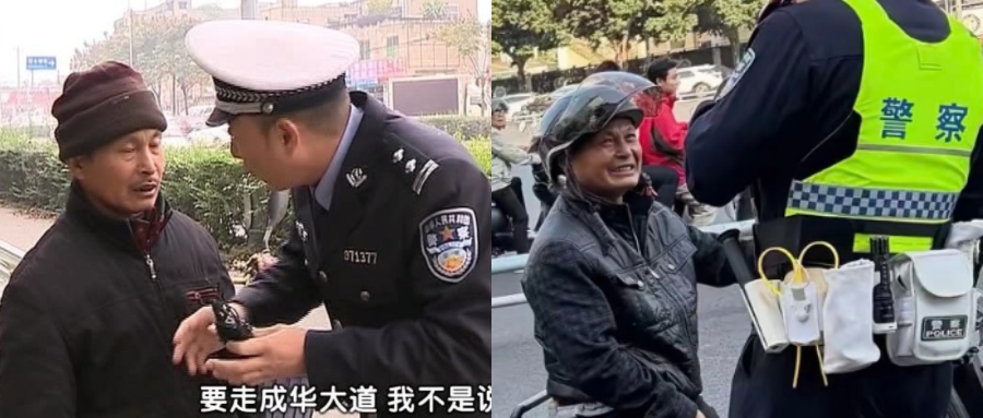 《谭谈交通》的二仙桥大爷，再次因违规拉货被拦下了